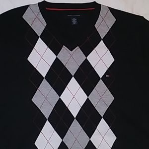 Tommy‎ Hilfiger 100% Cotton V-neck Argyle S…